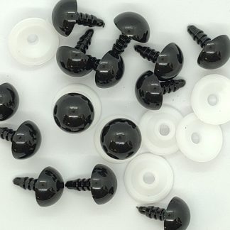 Глазки для игрушек пластиковые черные с фиксатором (1 пара) фото